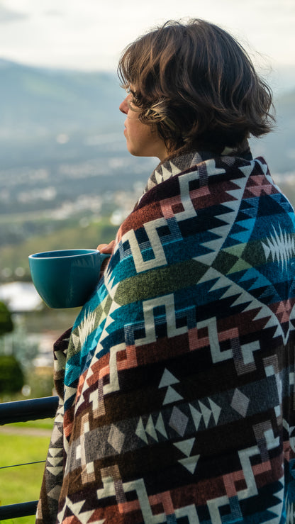 Warme zachte plaid 'Cobija Géometrico Rosada'