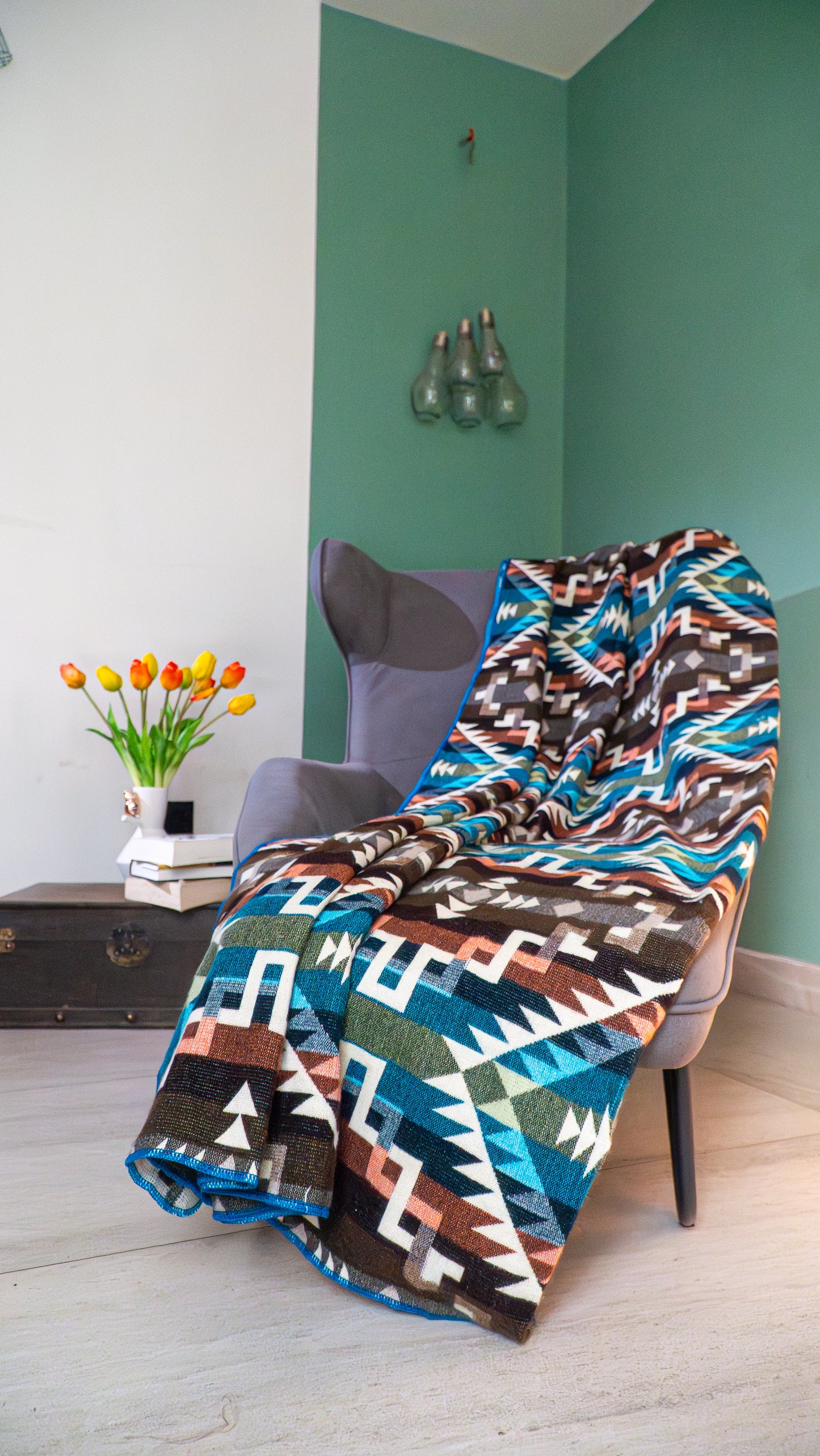 Warme zachte plaid 'Cobija Géometrico Rosada'