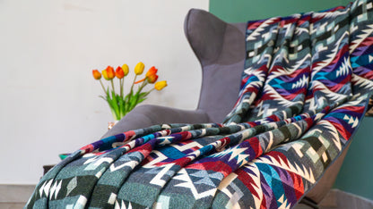 Warme zachte plaid 'Cobija Géometrico Azul'