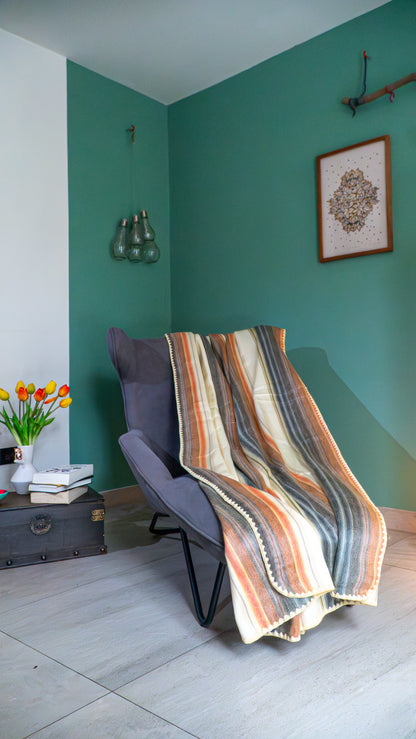 Zachte beige-bruine deken 'Suavecito' met alpaca wol