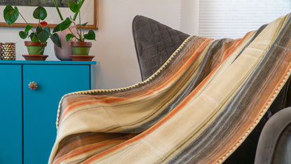 Zachte beige-bruine deken 'Suavecito' met alpaca wol