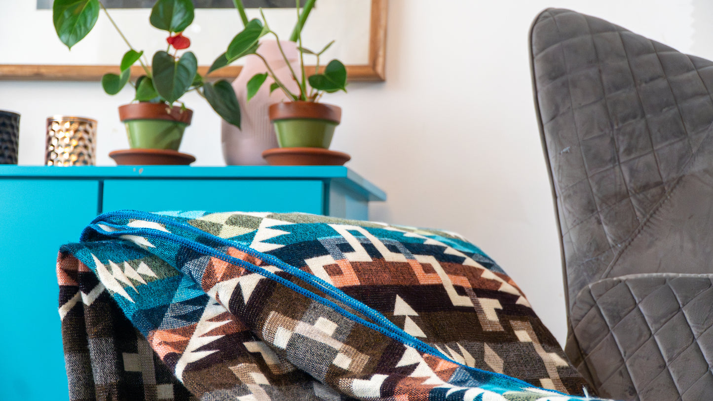 Warme zachte plaid 'Cobija Géometrico Rosada'