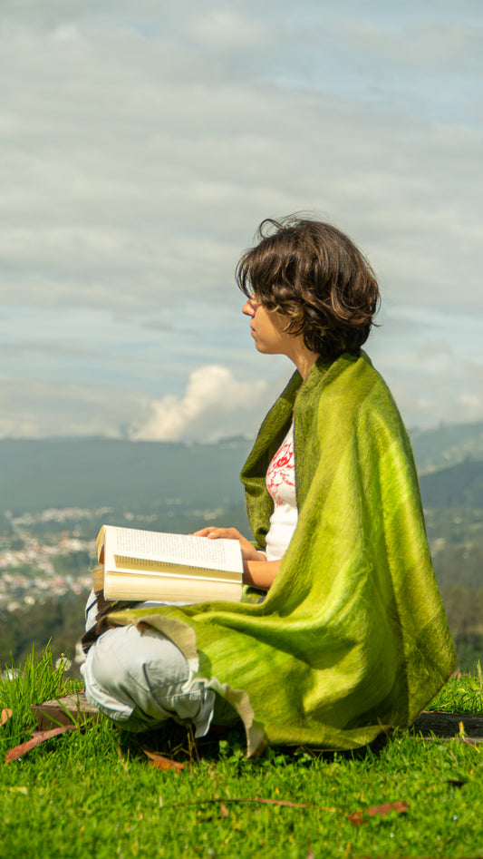 Zachte omslagdoek Groen Warm, zacht en stijlvol