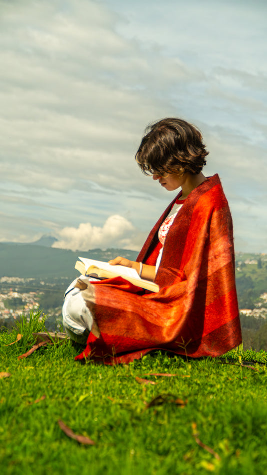 Zachte omslagdoek Rood Warm, zacht en stijlvol