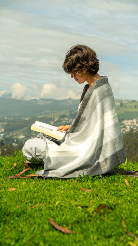 Zachte omslagdoek Grijs Warm, zacht en stijlvol