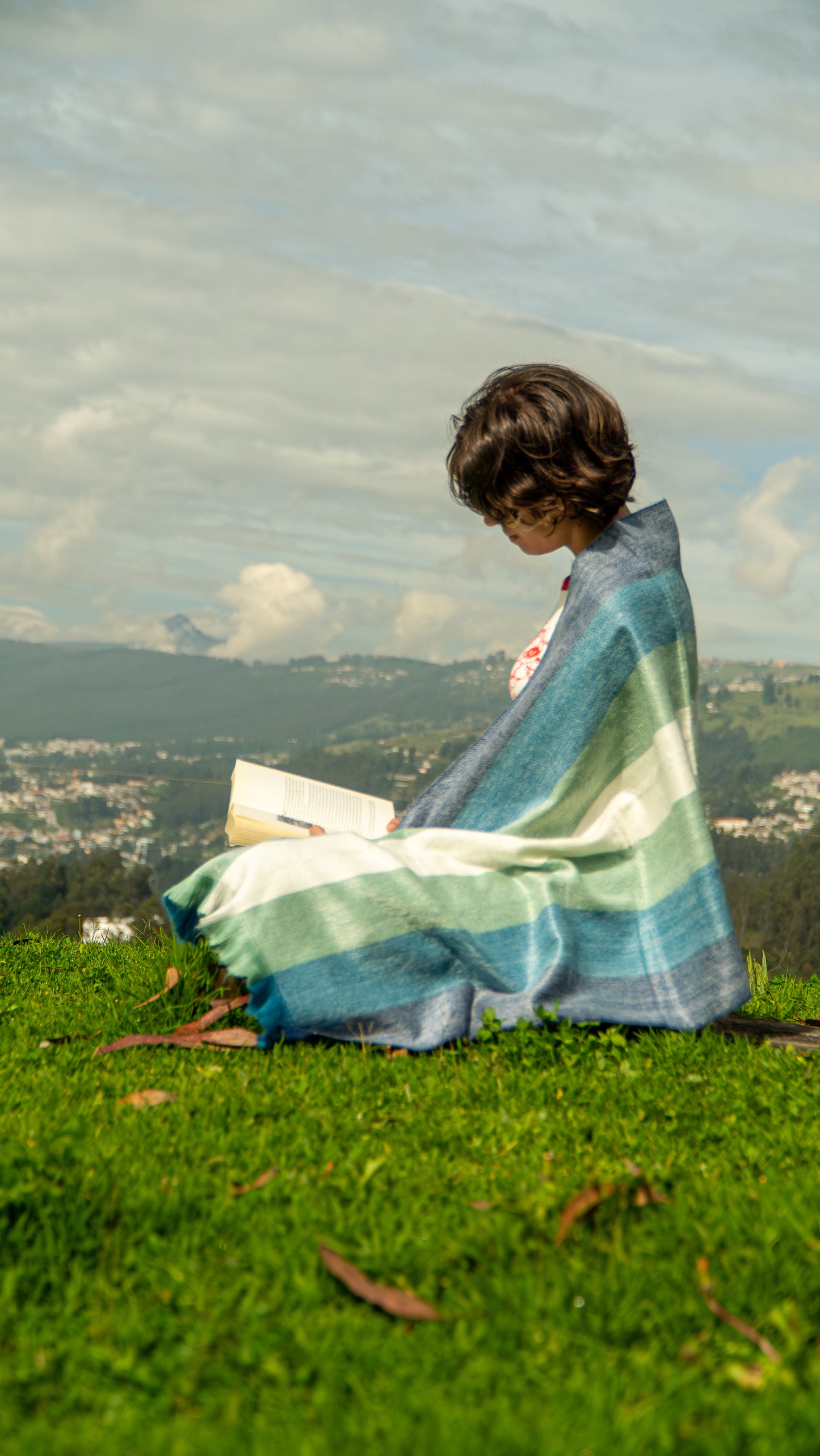 Zachte omslagdoek Turqoise Warm, zacht en stijlvol
