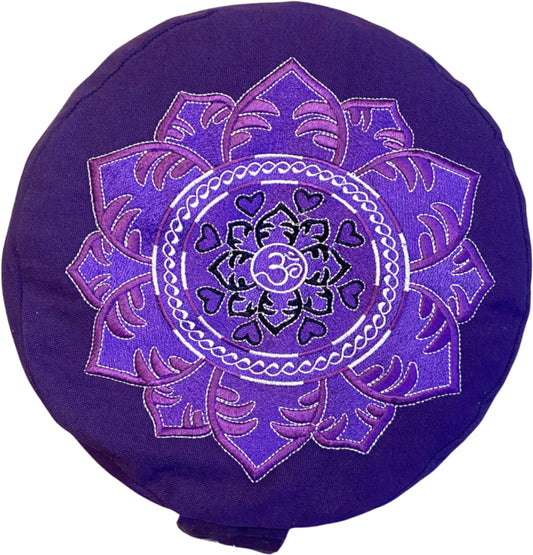 Image for yogastyles-design-meditatiekussen-rond-paars-met-lotus-en-ohm.jpg